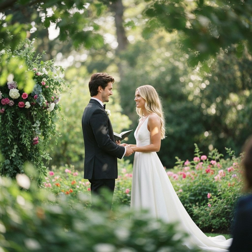 Casal romântico em casamento